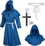 Kapuzen-Priestergewand-Set - Blau