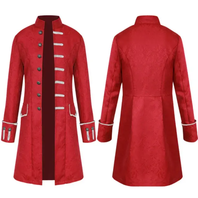 Unisex Medieval Jacquard Court Coat for Cosplay and Halloween detail 6