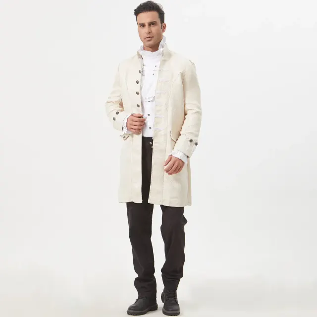 Unisex Medieval Jacquard Court Coat for Cosplay and Halloween detail 18
