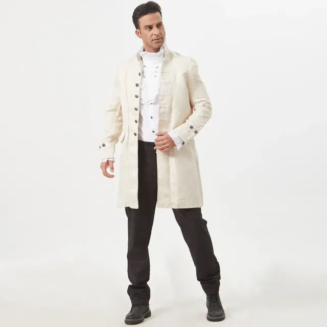 Unisex Medieval Jacquard Court Coat for Cosplay and Halloween detail 21