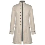 Jacquard Medieval Coat - White