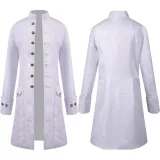 Jacquard Medieval Coat - Pure White