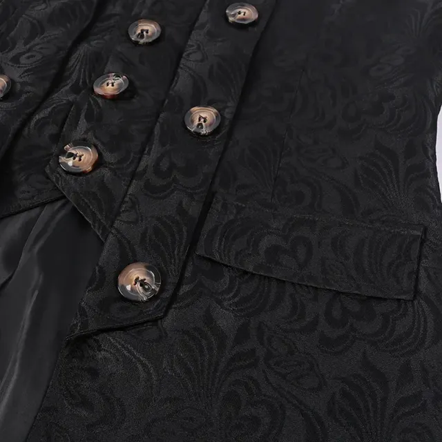 Unisex Vintage Medieval Jacquard Court Coat Halloween Cosplay detail 6