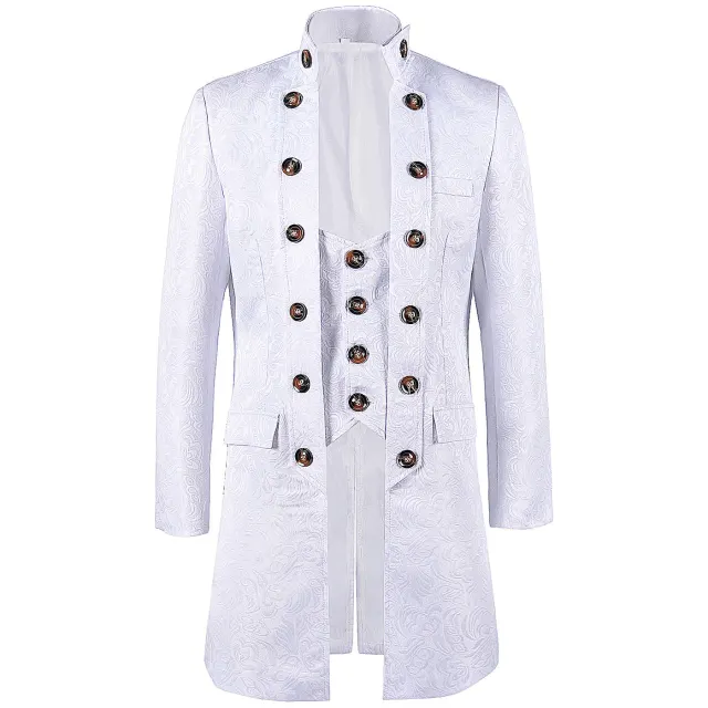 Unisex Vintage Medieval Jacquard Court Coat Halloween Cosplay detail 9