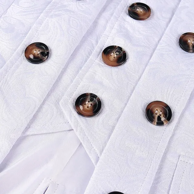 Unisex Vintage Medieval Jacquard Court Coat Halloween Cosplay detail 14