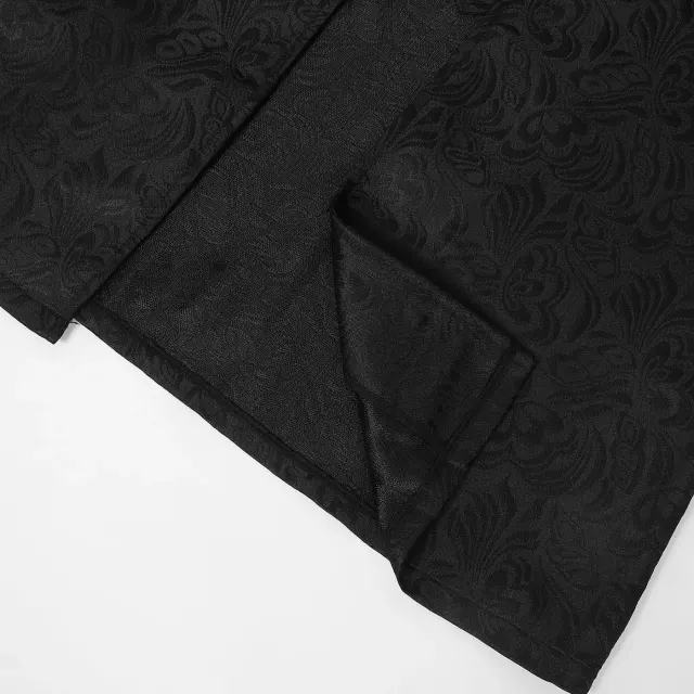 Unisex Medieval Mid-Length Jacquard Faux Two-Piece Coat detail 8