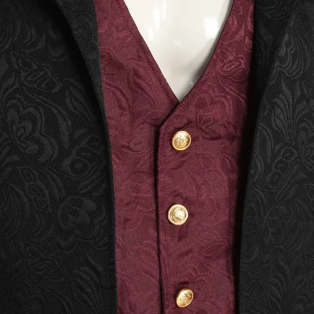 detalle de Disfraz cosplay de frac de jacquard steampunk medieval unisex 6