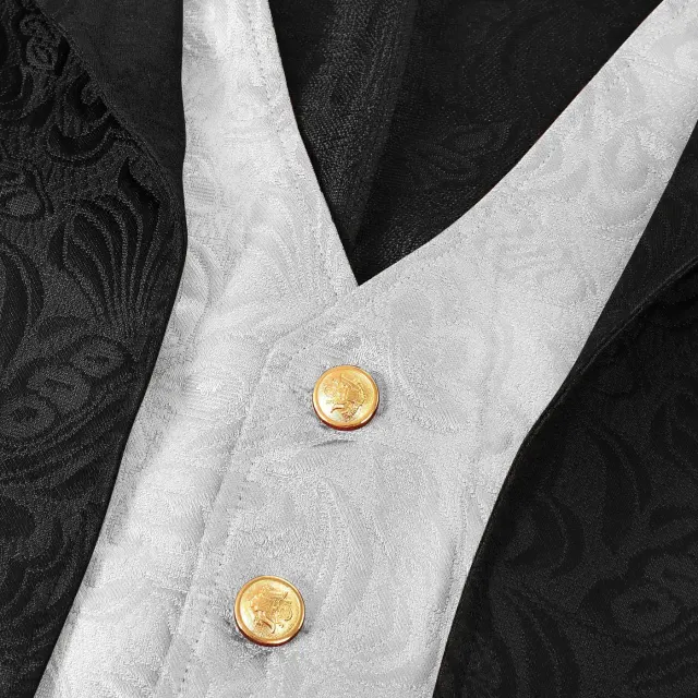 detalle de Disfraz cosplay de frac de jacquard steampunk medieval unisex 14
