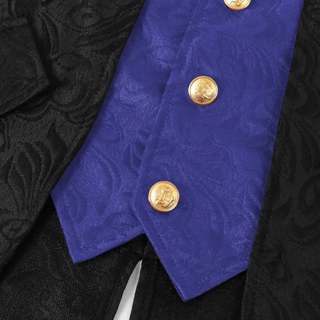detalle de Disfraz cosplay de frac de jacquard steampunk medieval unisex 20