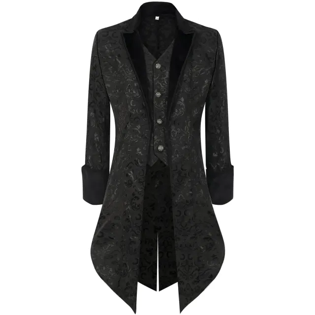 Unisex Medieval Court Jacquard Tailcoat Cosplay Costume detail 1
