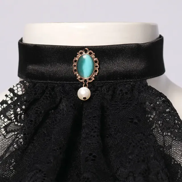 Unisex Medieval Lace Detachable Collar for Stage and Cosplay detail 2