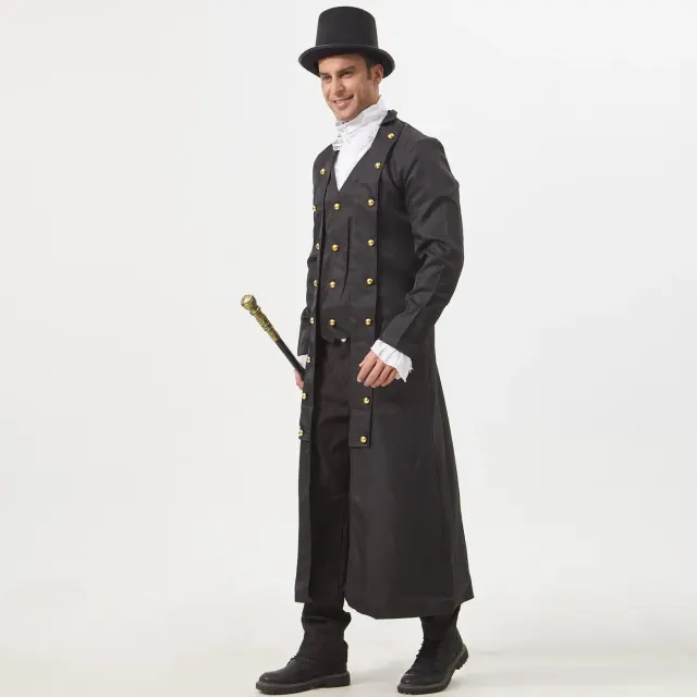 Unisex-Korsettjacke im Mittelalter-Stil mit langen Ärmeln und Taillenschnürung Detail 23