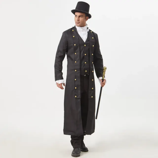 Unisex-Korsettjacke im Mittelalter-Stil mit langen Ärmeln und Taillenschnürung Detail 24