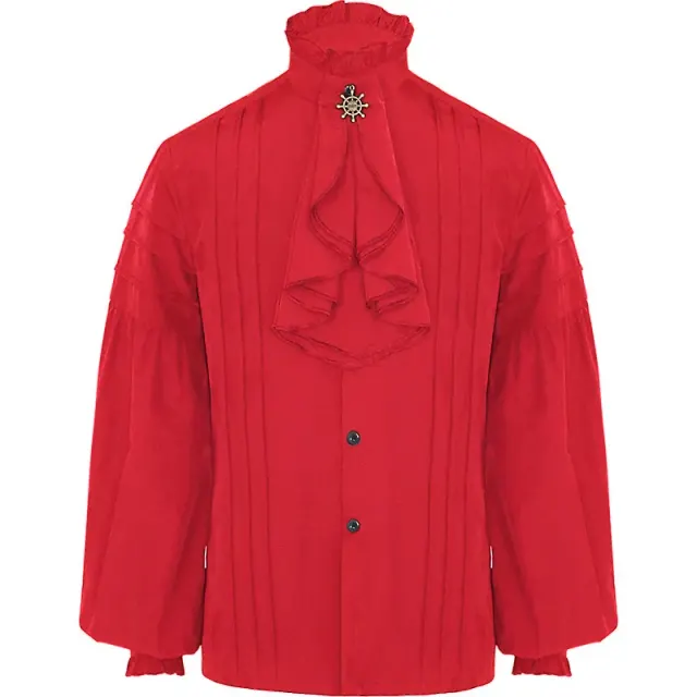 detalle de Camisa de manga larga de pirata medieval unisex para cosplay 13