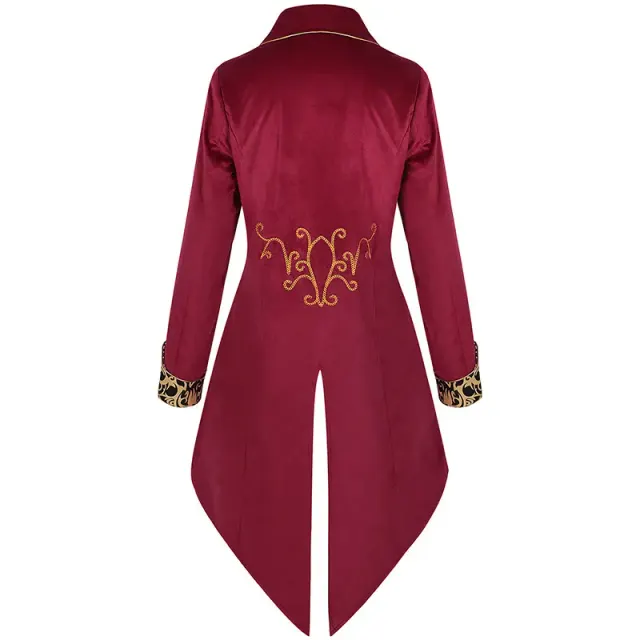detalle de Disfraz de escenario de frac medieval estampado de manga larga unisex 6