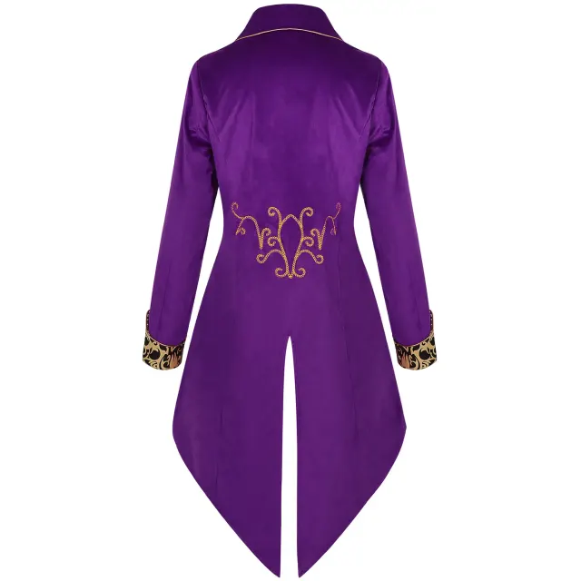 detalle de Disfraz de escenario de frac medieval estampado de manga larga unisex 10