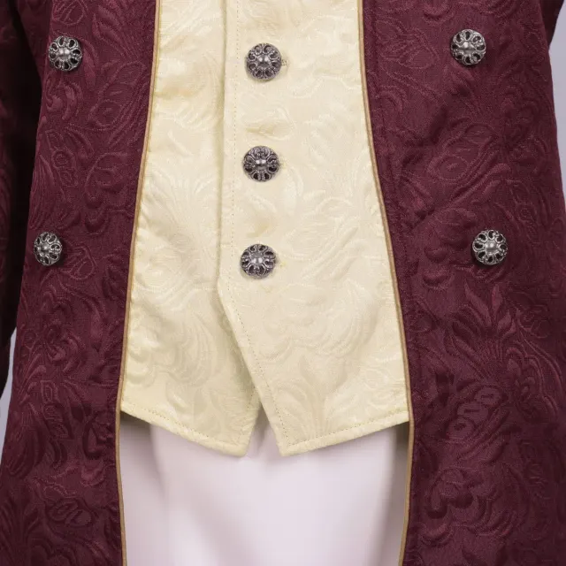 Unisex Medieval Punk Jacquard Tailcoat Halloween Stage Costume detail 2