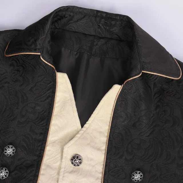 Unisex Medieval Punk Jacquard Tailcoat Halloween Stage Costume detail 4