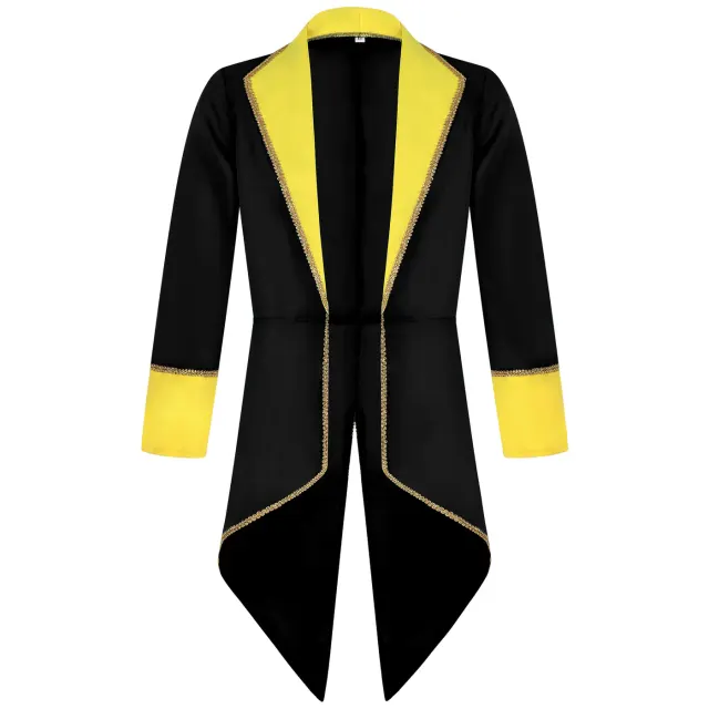 Unisex Medieval Punk Mid-Length Tailcoat for Halloween Stage Party detail 1