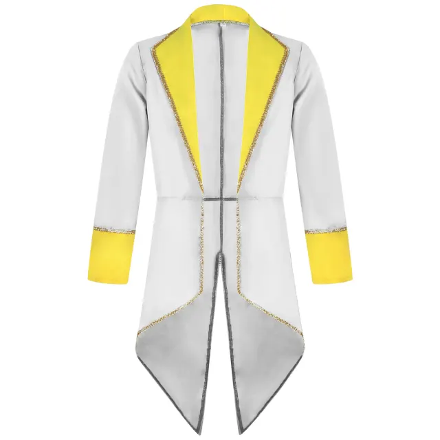 Unisex Medieval Punk Mid-Length Tailcoat for Halloween Stage Party detail 19