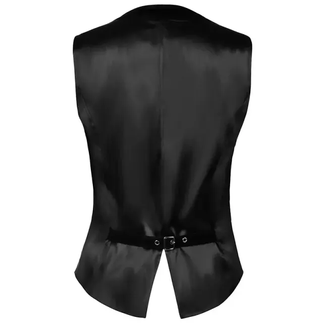 Gilet médiéval vintage en jacquard à un bouton, unisexe détail 4