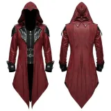 Vintage Patchwork Coat - Burgundy