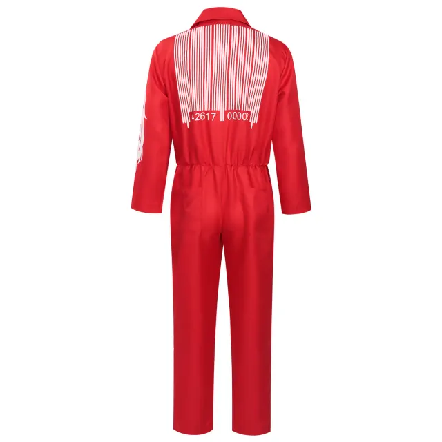 Bedruckter Unisex-Jumpsuit mit langen Ärmeln für Halloween, Cosplay und Bühne Detail 13