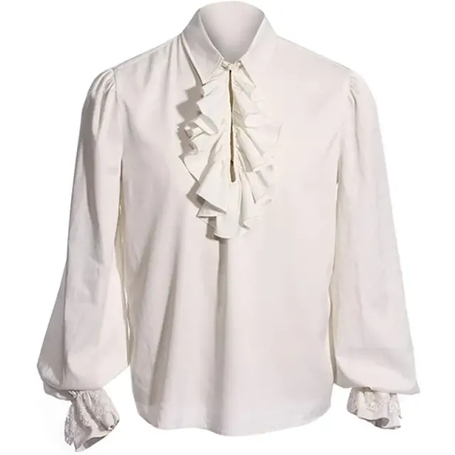 Chemise cosplay vampire steampunk Renaissance unisexe détail 12