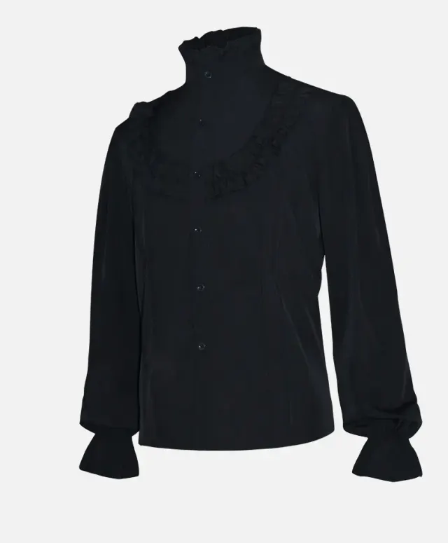 Chemise de costume Halloween unisexe à volants, style pirate victorien détail 3