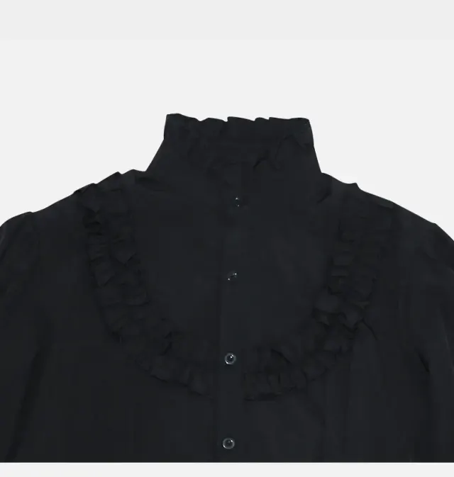 Chemise de costume Halloween unisexe à volants, style pirate victorien détail 4