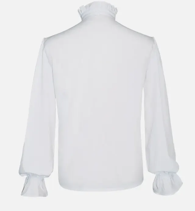 Chemise de costume Halloween unisexe à volants, style pirate victorien détail 8