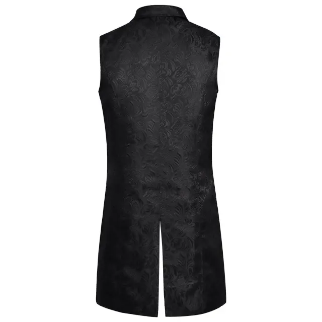 Unisex Vintage Jacquard Double-Breasted Tailcoat-Style Vest detail 3