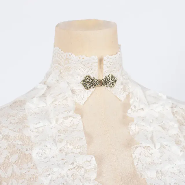 detalle de Vestido de corte de encaje victoriano con mangas acampanadas para cosplay 5
