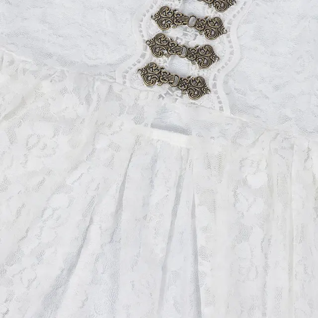 detalle de Vestido de corte de encaje victoriano con mangas acampanadas para cosplay 14