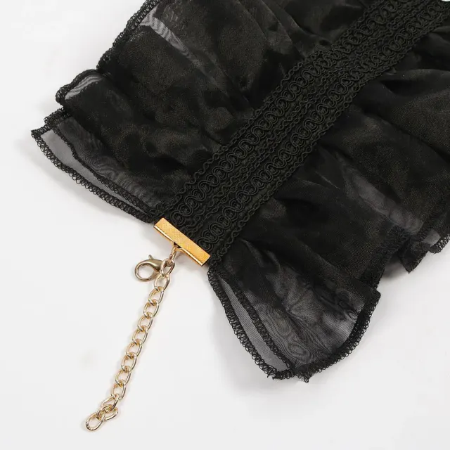 Victorian Lace Detachable Collar and Court Wrist Cuffs for Cosplay detail 2