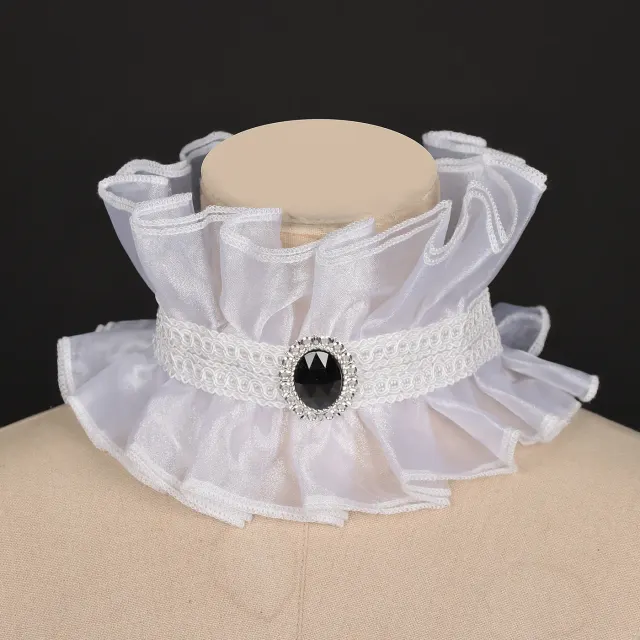 Victorian Lace Detachable Collar and Court Wrist Cuffs for Cosplay detail 3