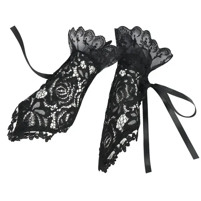 Victorian Lace Detachable Collar and Court Wrist Cuffs for Cosplay detail 16