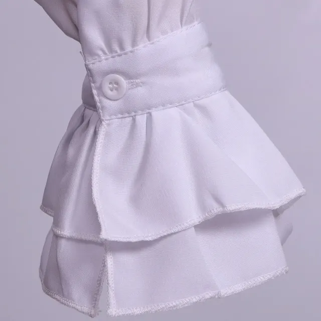 Ensemble victorien pour femme avec blouse à col montant à volants et jupe longue détail 18