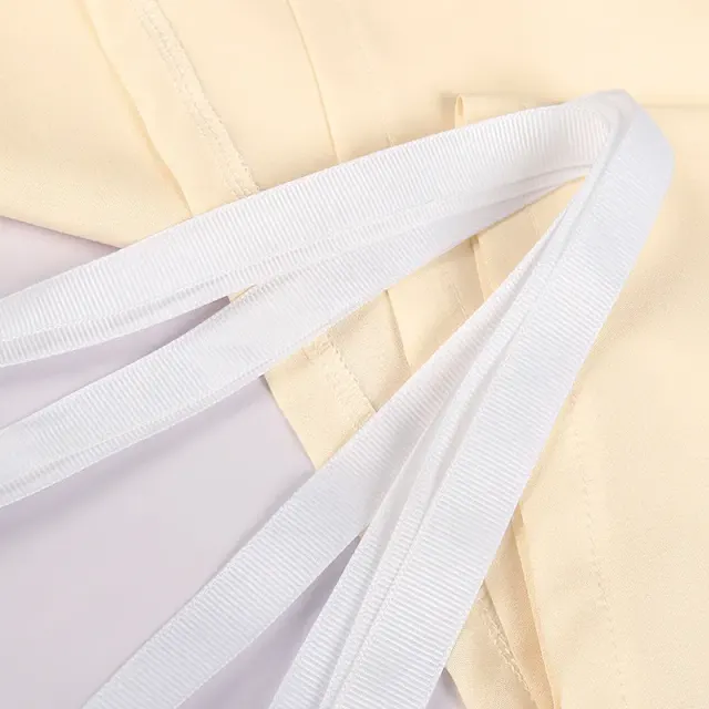 detalle de Vestido cosplay medieval de Bridgerton con cintura alta y manga corta para mujer 9