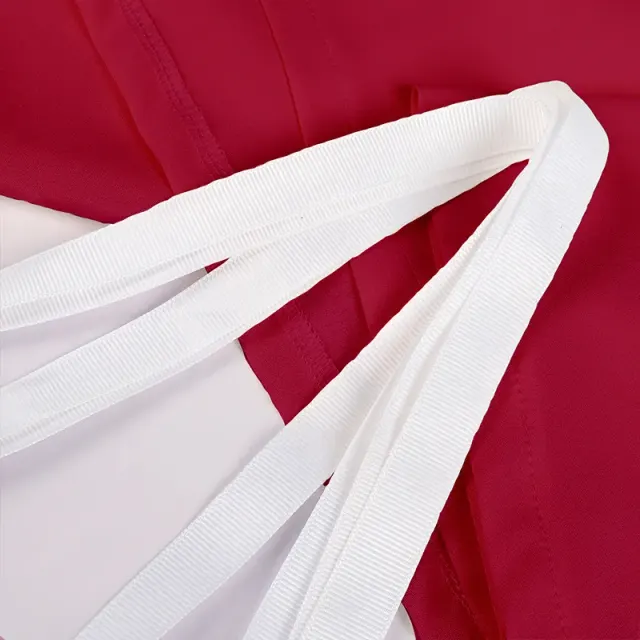 detalle de Vestido cosplay medieval de Bridgerton con cintura alta y manga corta para mujer 18
