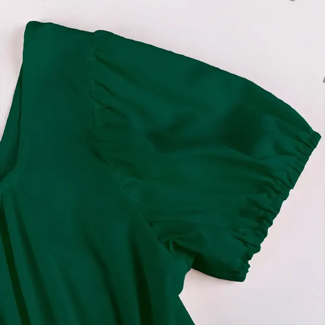 detalle de Vestido cosplay medieval de Bridgerton con cintura alta y manga corta para mujer 23
