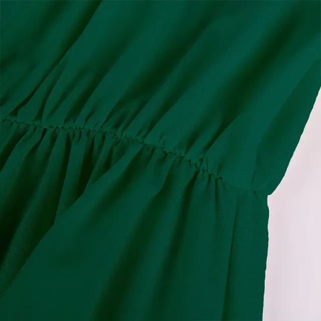 detalle de Vestido cosplay medieval de Bridgerton con cintura alta y manga corta para mujer 24