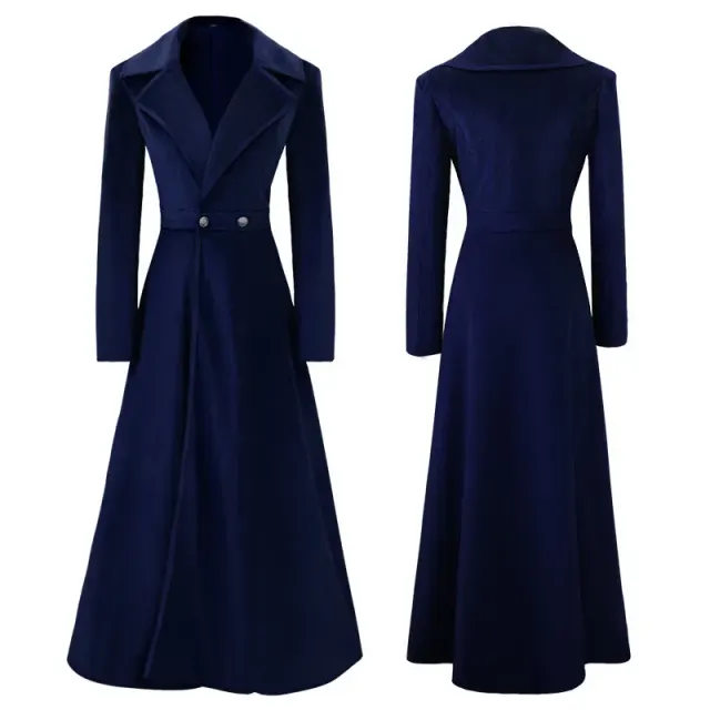 Damen-Samt-Langmantel im Mittelalter-Stil für Weihnachts-Cosplay Detail 1