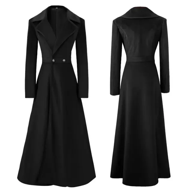 Damen-Samt-Langmantel im Mittelalter-Stil für Weihnachts-Cosplay Detail 2