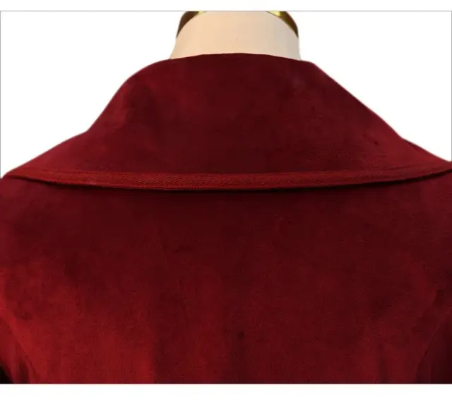 Damen-Samt-Langmantel im Mittelalter-Stil für Weihnachts-Cosplay Detail 5