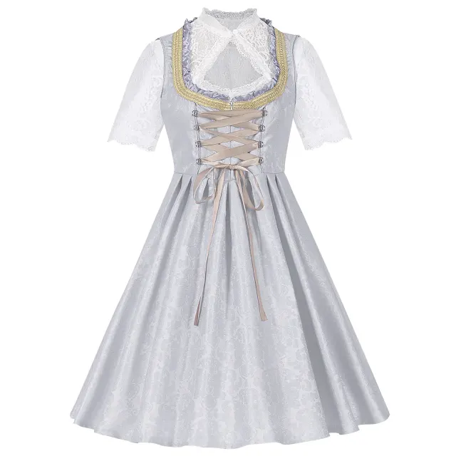 detalle de Conjunto de disfraz de vestido cervecero bávaro de Oktoberfest para mujer 16
