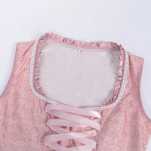 detalle de Conjunto de disfraz de vestido cervecero bávaro de Oktoberfest para mujer 21