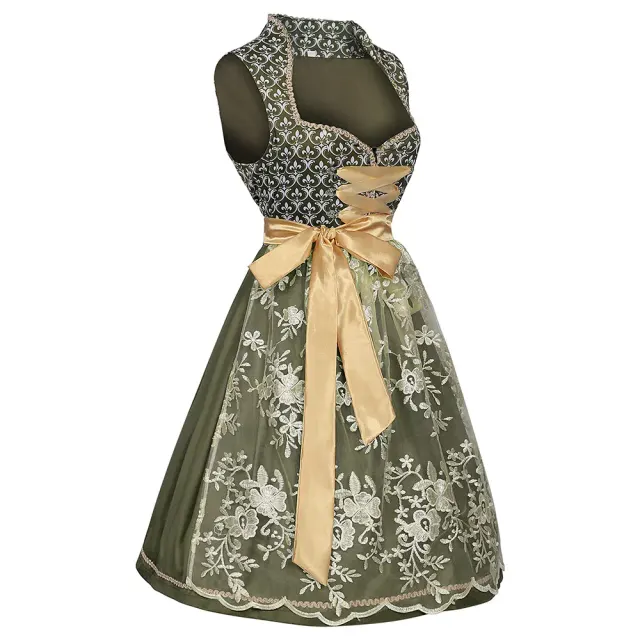 detalle de Disfraz cosplay de vestido cervecero bávaro de Oktoberfest para mujer 1