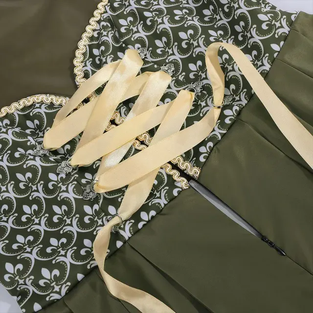 detalle de Disfraz cosplay de vestido cervecero bávaro de Oktoberfest para mujer 5
