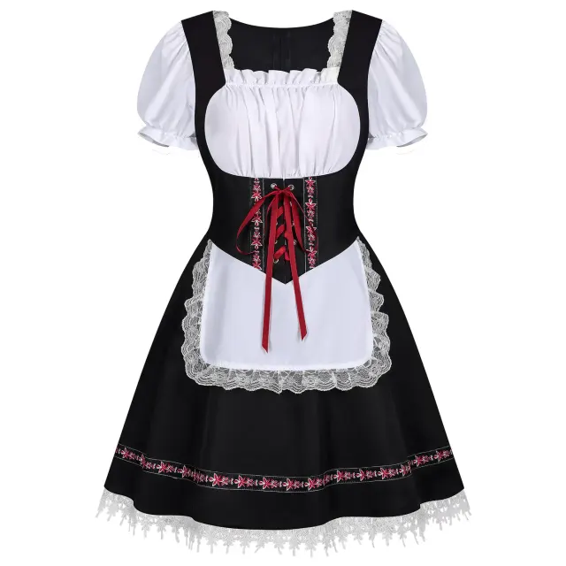 Robe Oktoberfest bavaroise pour femme pour Halloween et carnaval détail 2